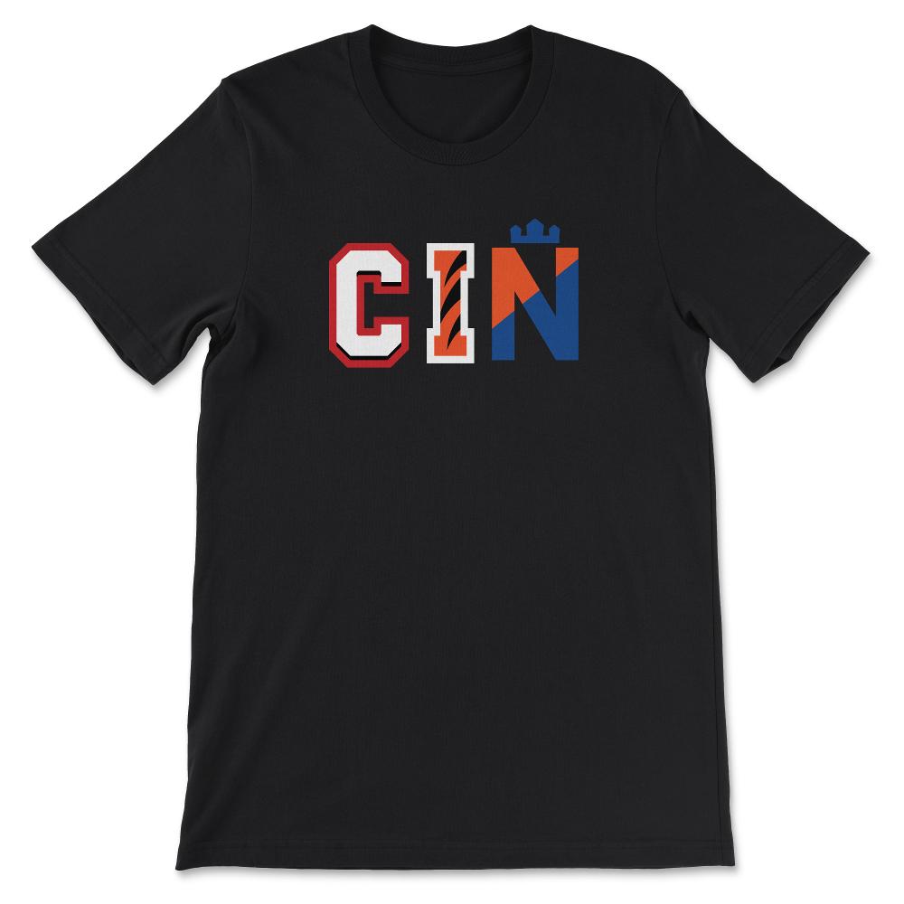 Cincinnati Ohio CIN Sports Fan Three Letter City Abbreviation - Unisex T-Shirt - Black