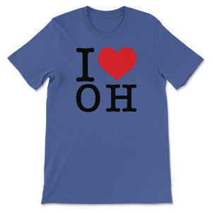 I Love Ohio Show Your Love for Your Home State Heart - Unisex T-Shirt - Royal Blue