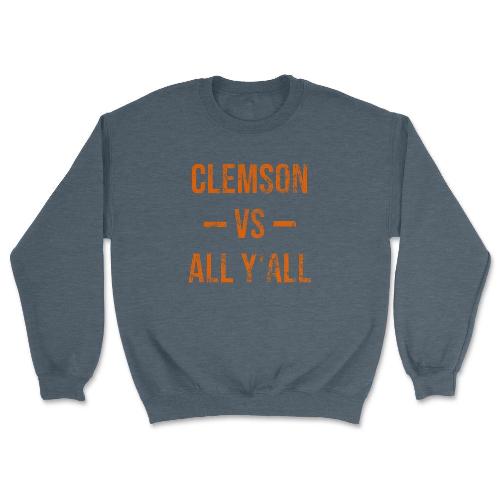 Clemson Vs All Y'All Vintage Weathered Southerner South Carolina - Unisex Sweatshirt - Dark Grey Heather