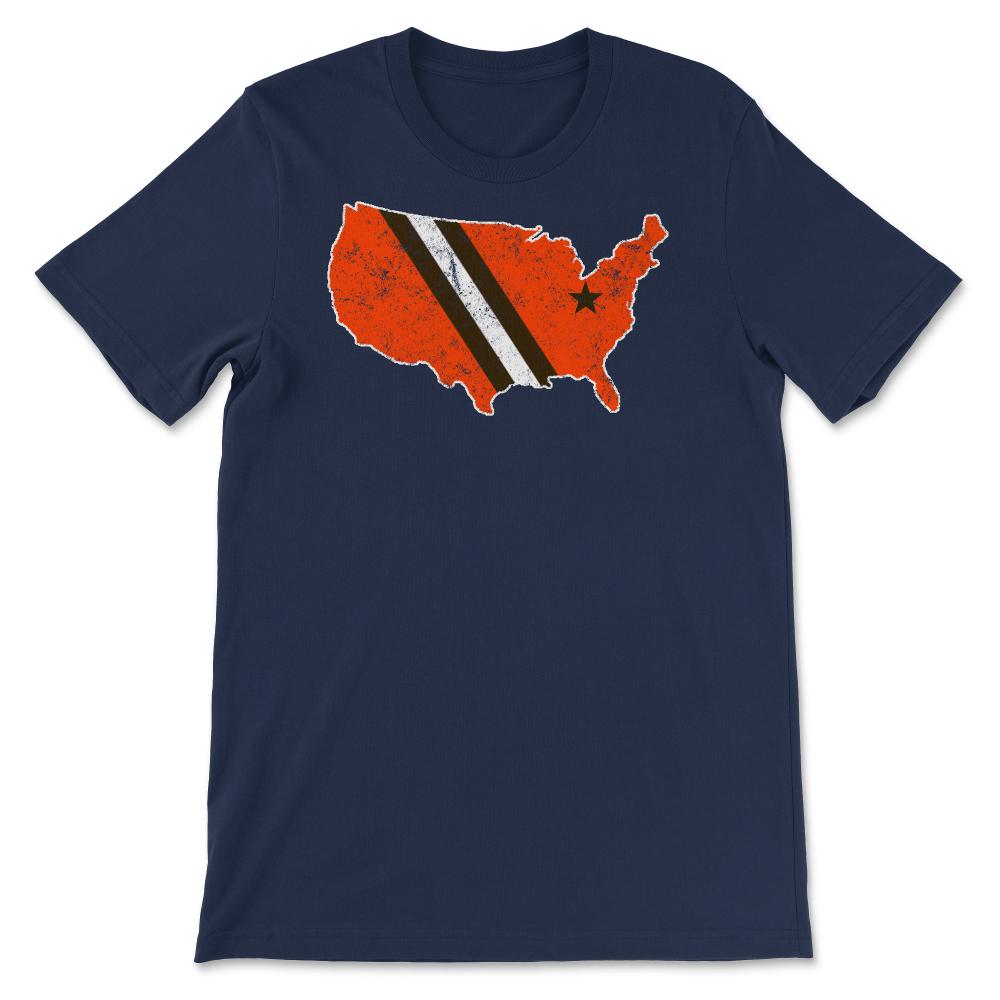 Cleveland Nation Football Fan Weathered Gift - Unisex T-Shirt - Navy