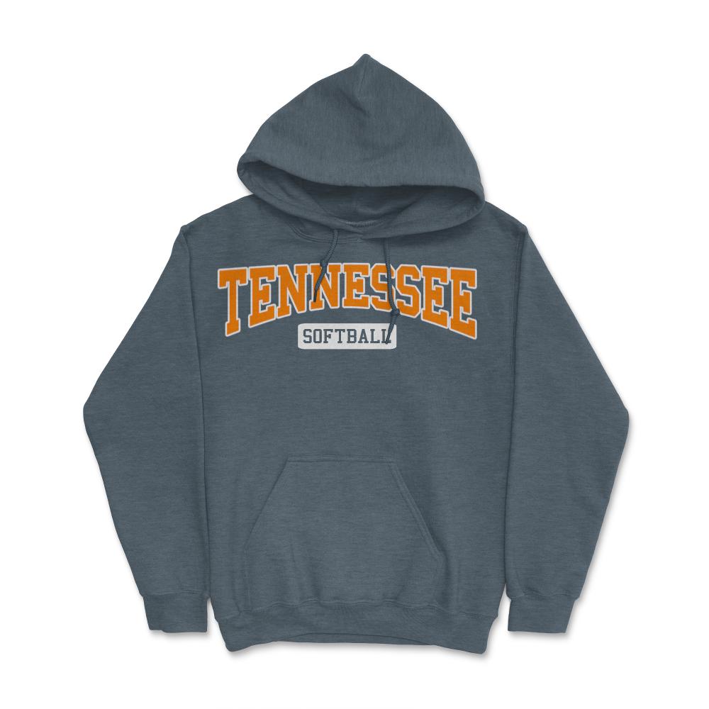 Tennessee Softball Classic Retro Style Softball Player - Hoodie - Dark Grey Heather