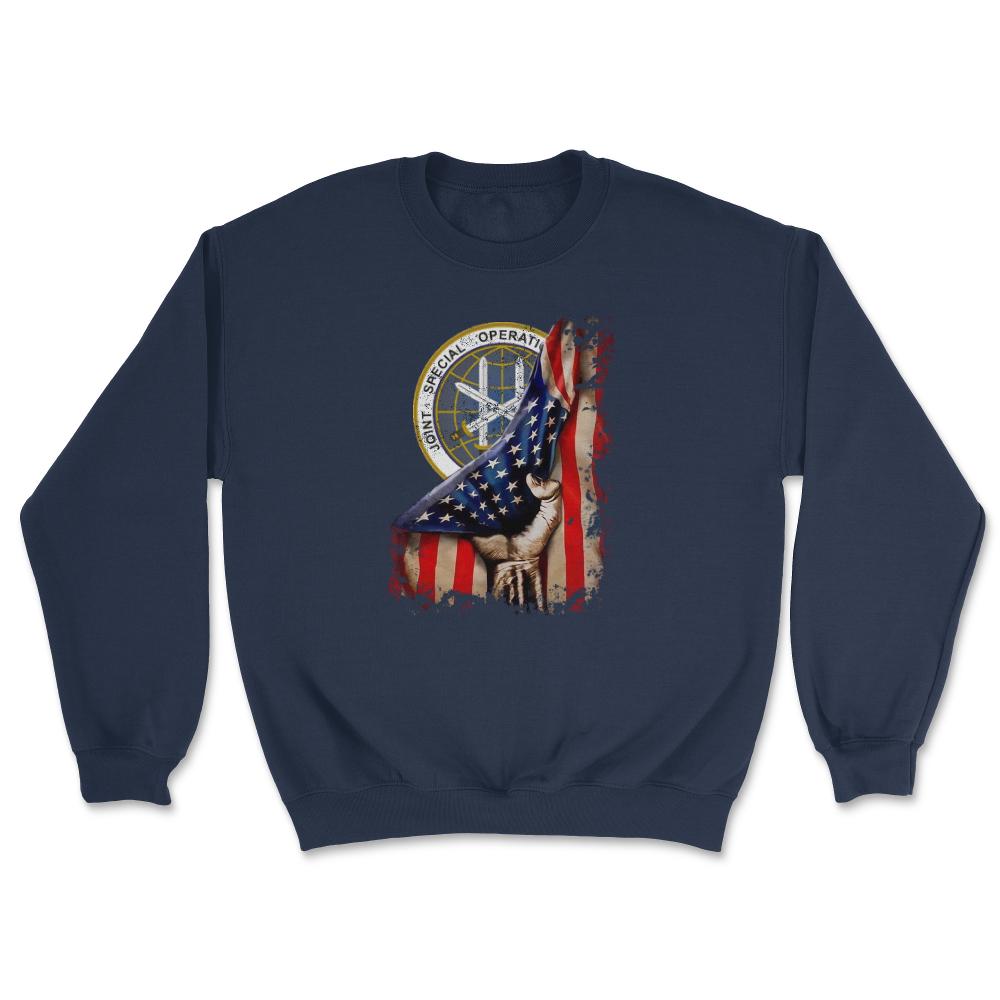 JSOC Patch Flag Pull Back Patriotic Special Operations - Unisex Sweatshirt - Navy