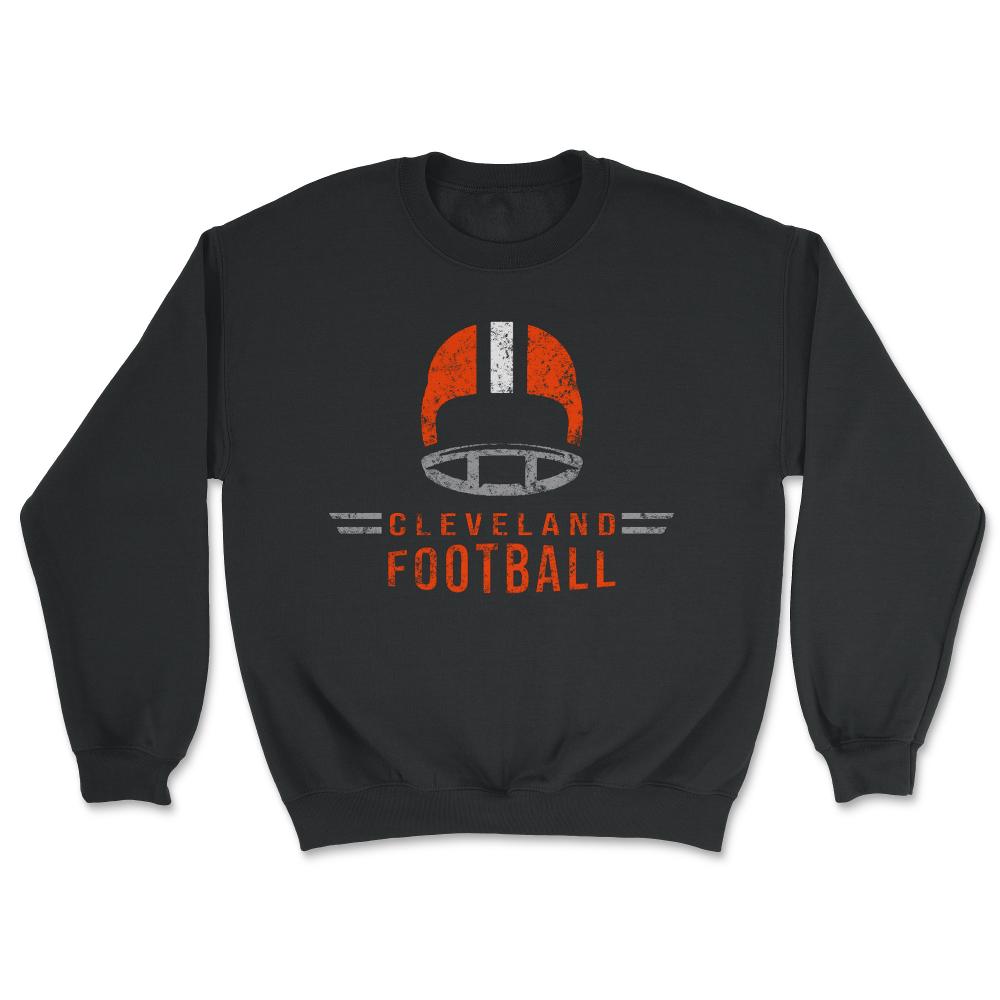 Cleveland Football Vintage Helmet Retro Style Ohio Fan Gift - Unisex Sweatshirt - Black