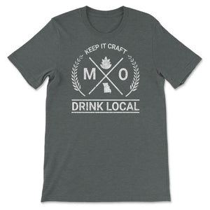 Drink Local Missouri Vintage Craft Beer Brewing - Unisex T-Shirt - Dark Grey Heather