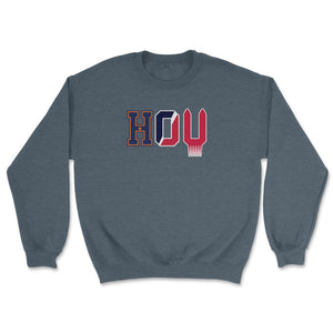 Houston Texas Sports Fan Three Letter City Abbreviation - Unisex Sweatshirt - Dark Grey Heather