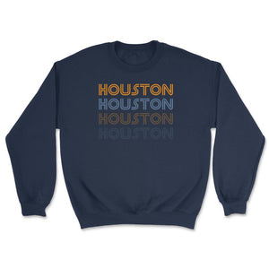 Houston Texas Soccer Retro Style Color Fade Futbol Club Fan - Unisex Sweatshirt - Navy