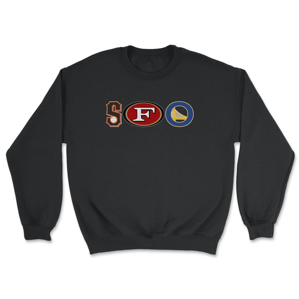 San Francisco California SFO Sports Fan Three Letter City Abbreviation - Unisex Sweatshirt - Black