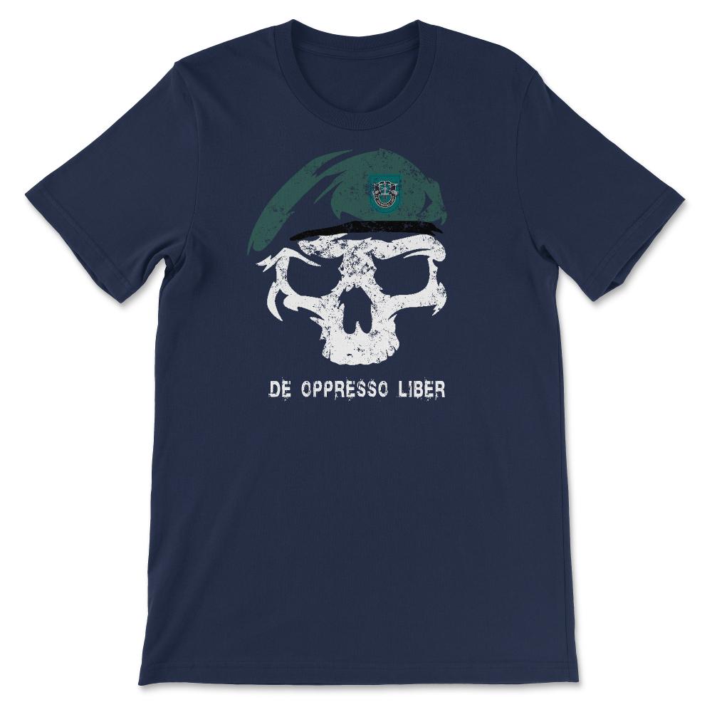 Army Special Forces De Oppresso Liber Green Beret 19th SFG Airborne - Unisex T-Shirt - Navy