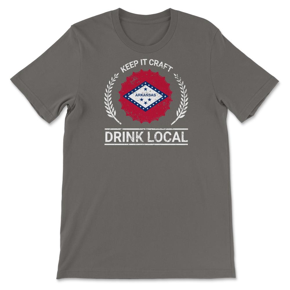 Drink Local Arkansas Vintage Craft Beer Bottle Cap Brewing - Unisex T-Shirt - Smoke Grey