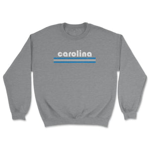 Vintage North Carolina Retro Three Stripe Weathered - Unisex Sweatshirt - Grey Heather