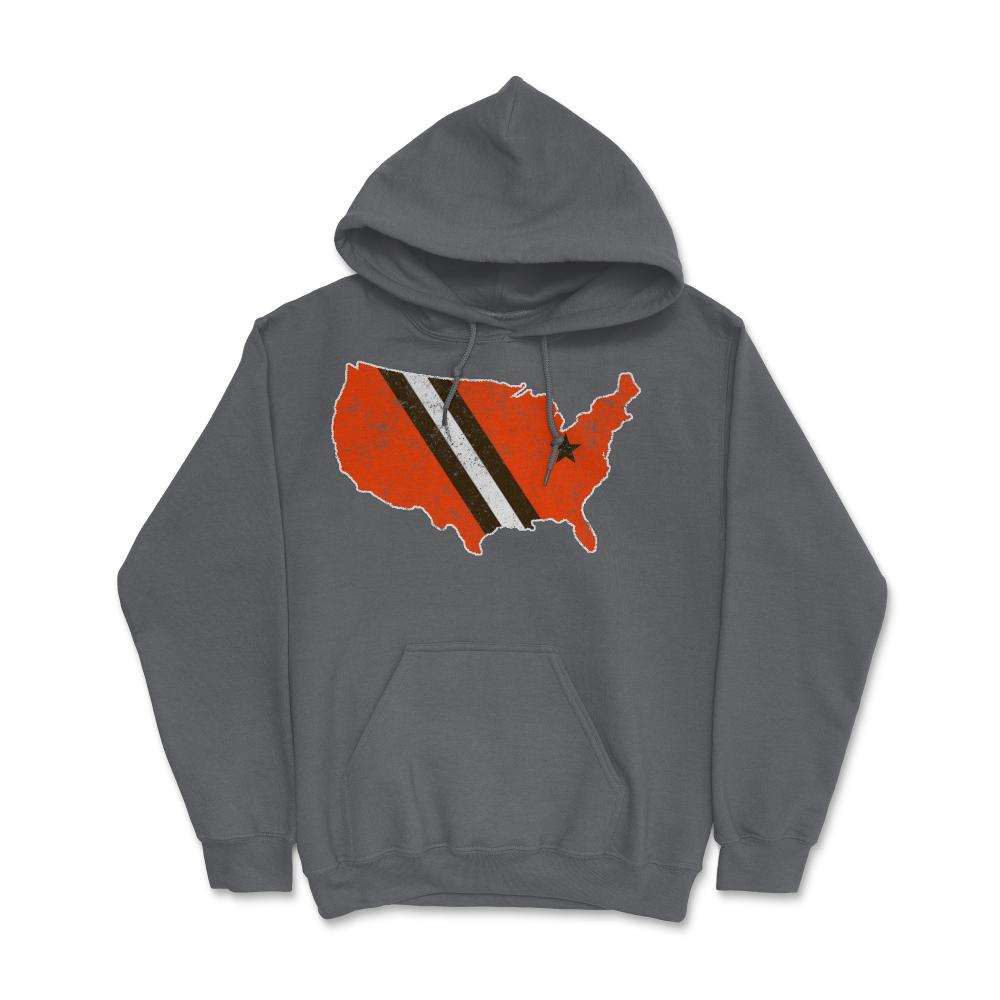 Cleveland Nation Football Fan Weathered Gift - Hoodie - Smoke Grey