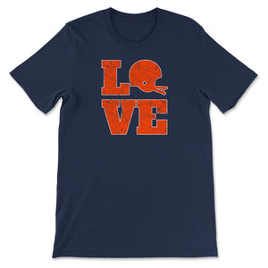 Cleveland Football LOVE Vintage Helmet Ohio Football Fan Gift - Unisex T-Shirt - Navy