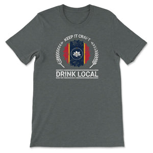 Drink Local Mississippi Vintage Craft Beer Brewing - Unisex T-Shirt - Dark Grey Heather