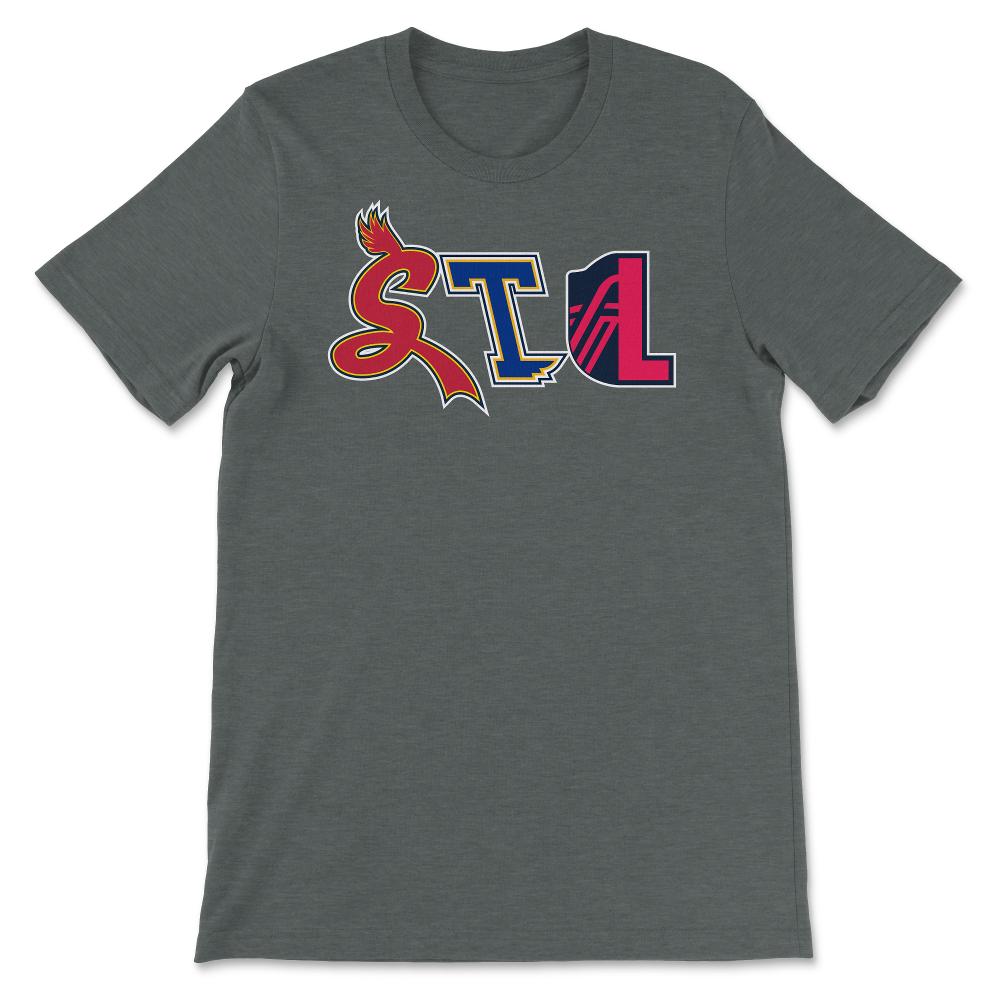 St. Louis Missouri Sports Fan Three Letter City Abbreviation - Unisex T-Shirt - Dark Grey Heather