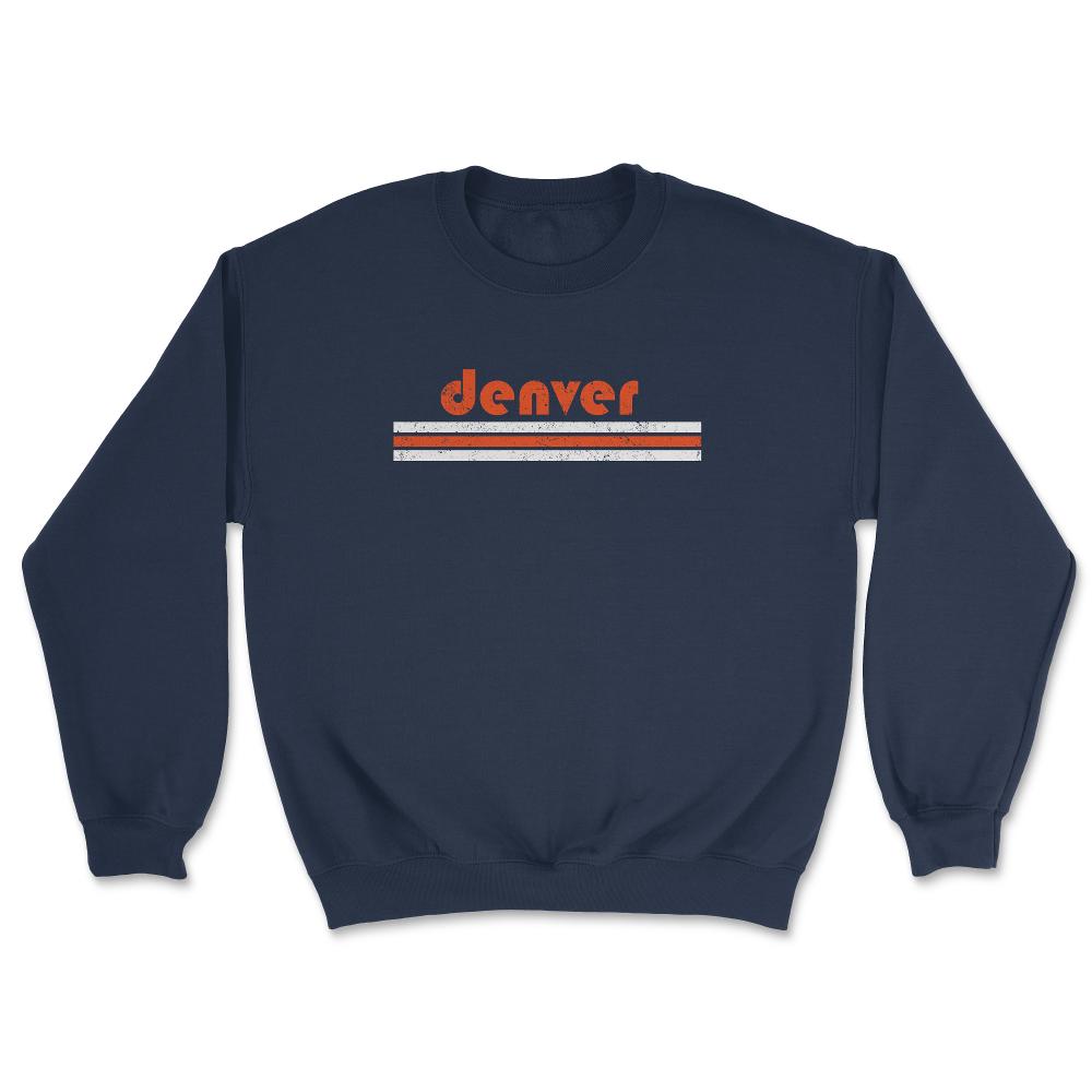 Vintage Denver Colorado Retro Three Stripe Weathered - Unisex Sweatshirt - Navy