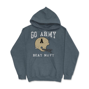 Go Army Beat Navy America's Game Vintage Football Helmet - Hoodie - Dark Grey Heather