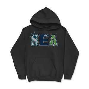 Seattle Washington Sports Fan Three Letter City Abbreviation - Hoodie - Black