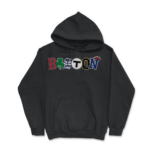 Vintage Boston Massachusetts Sports Fan City Pride Townie Southie - Hoodie - Black