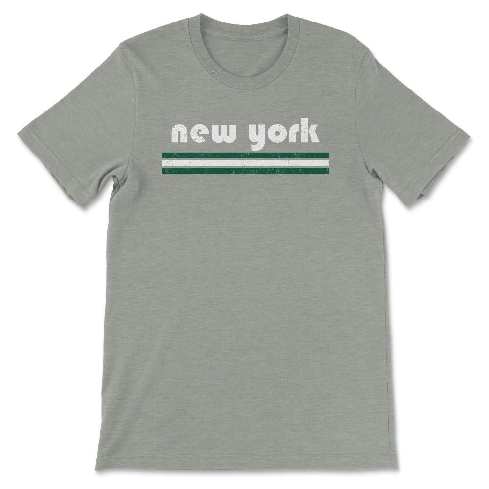 Vintage New York Retro Three Stripe Weathered - Unisex T-Shirt - Grey Heather