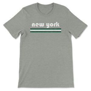 Vintage New York Retro Three Stripe Weathered - Unisex T-Shirt - Grey Heather