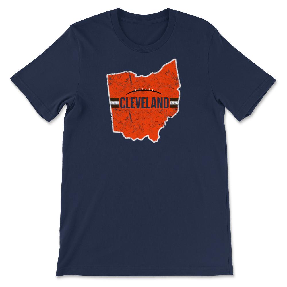 Cleveland Ohio Football State Outline Helmet Stripe Fan - Unisex T-Shirt - Navy