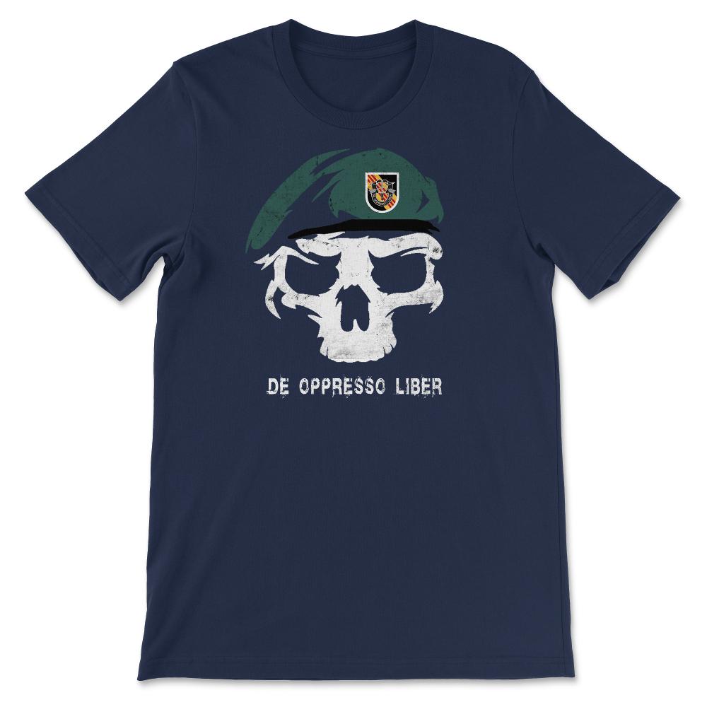 Army Special Forces De Oppresso Liber Green Beret 5th SFG Airborne - Unisex T-Shirt - Navy