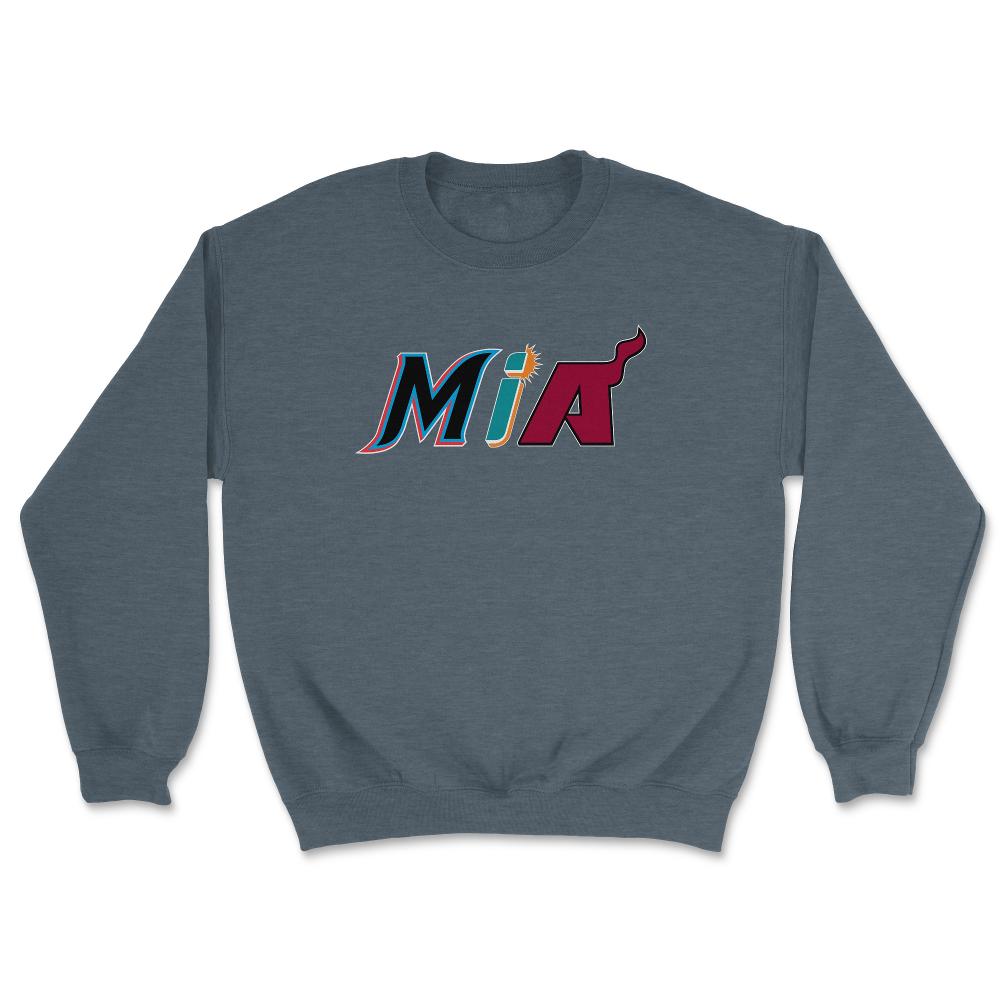 Miami Florida Sports Fan Three Letter City Abbreviation - Unisex Sweatshirt - Dark Grey Heather