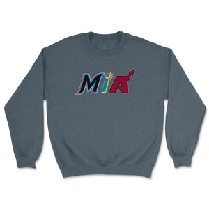 Miami Florida Sports Fan Three Letter City Abbreviation - Unisex Sweatshirt - Dark Grey Heather