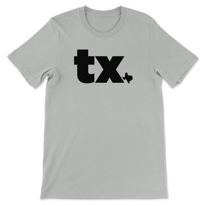 Texas Two Letter State Abbreviation Unique Resident - Unisex T-Shirt - Silver