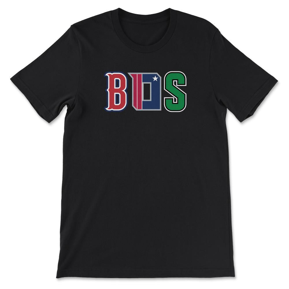 Boston Massachusetts Sports Fan Three Letter City Abbreviation - Unisex T-Shirt - Black