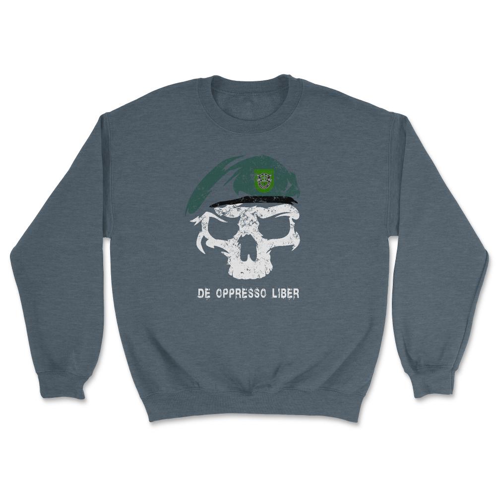 Army Special Forces De Oppresso Liber Green Beret 10th SFG Airborne - Unisex Sweatshirt - Dark Grey Heather