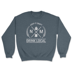 Drink Local New Mexico Vintage Craft Beer Brewing - Unisex Sweatshirt - Dark Grey Heather