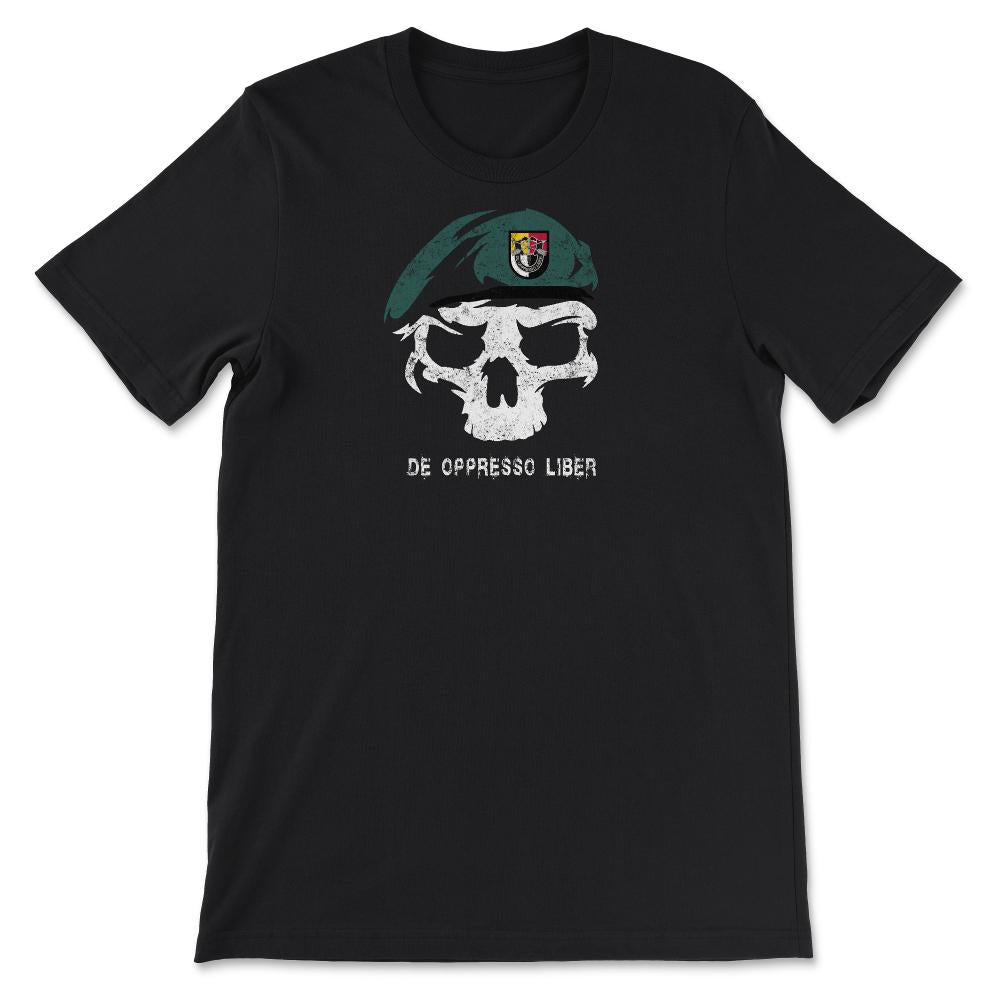 Army Special Forces De Oppresso Liber Green Beret 3rd SFG Airborne - Unisex T-Shirt - Black