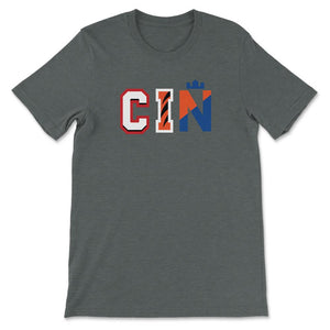 Cincinnati Ohio CIN Sports Fan Three Letter City Abbreviation - Unisex T-Shirt - Dark Grey Heather