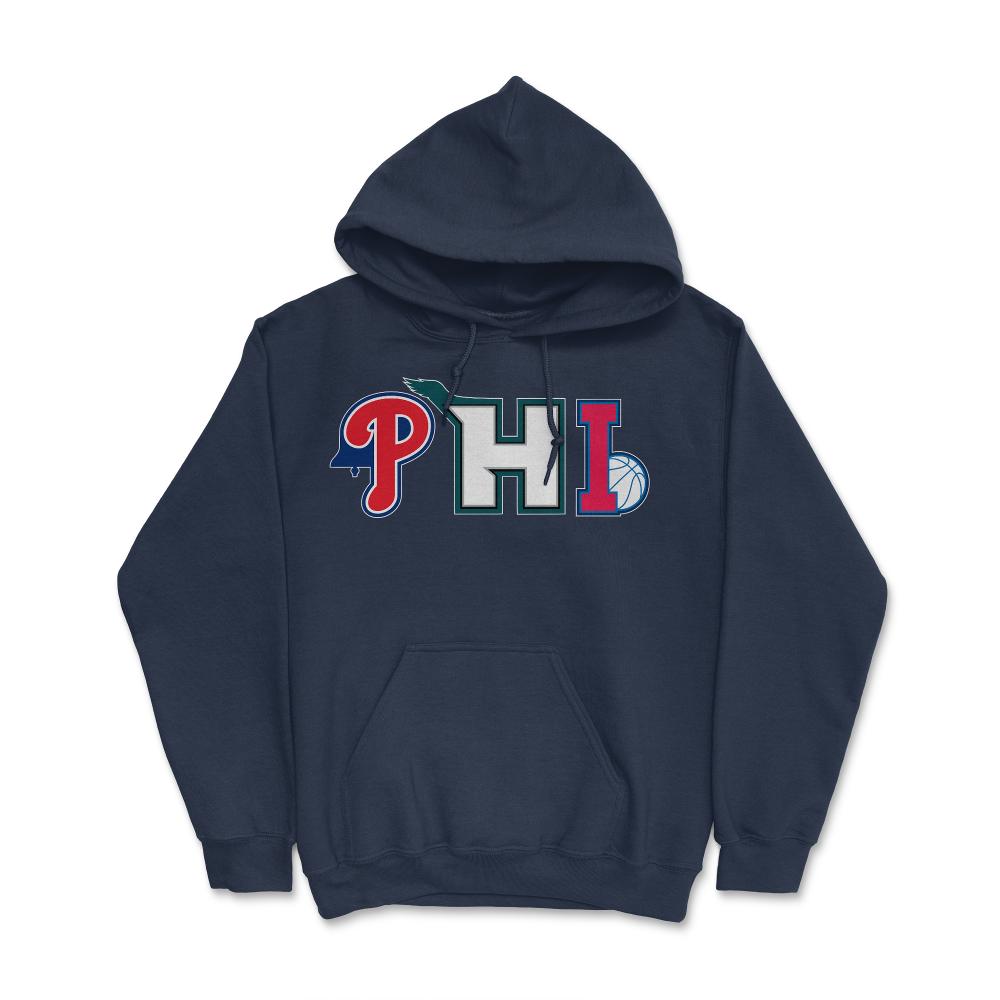 Philadelphia Pennsylvania Sports Fan Three Letter City Abbreviation - Hoodie - Navy