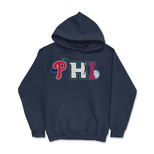 Philadelphia Pennsylvania Sports Fan Three Letter City Abbreviation - Hoodie - Navy