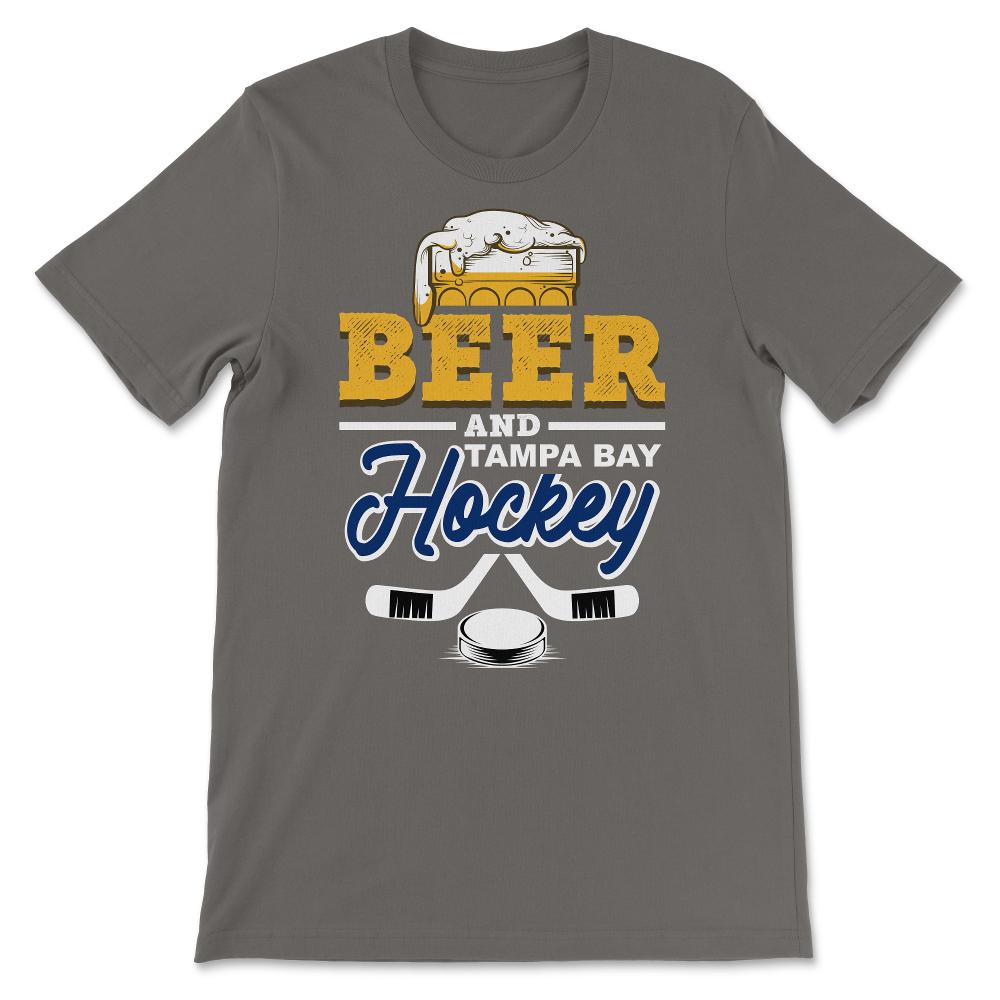 Beer and Tampa Bay Florida Hockey Beer Drinking Hockey Fan Gameday - Unisex T-Shirt - Smoke Grey