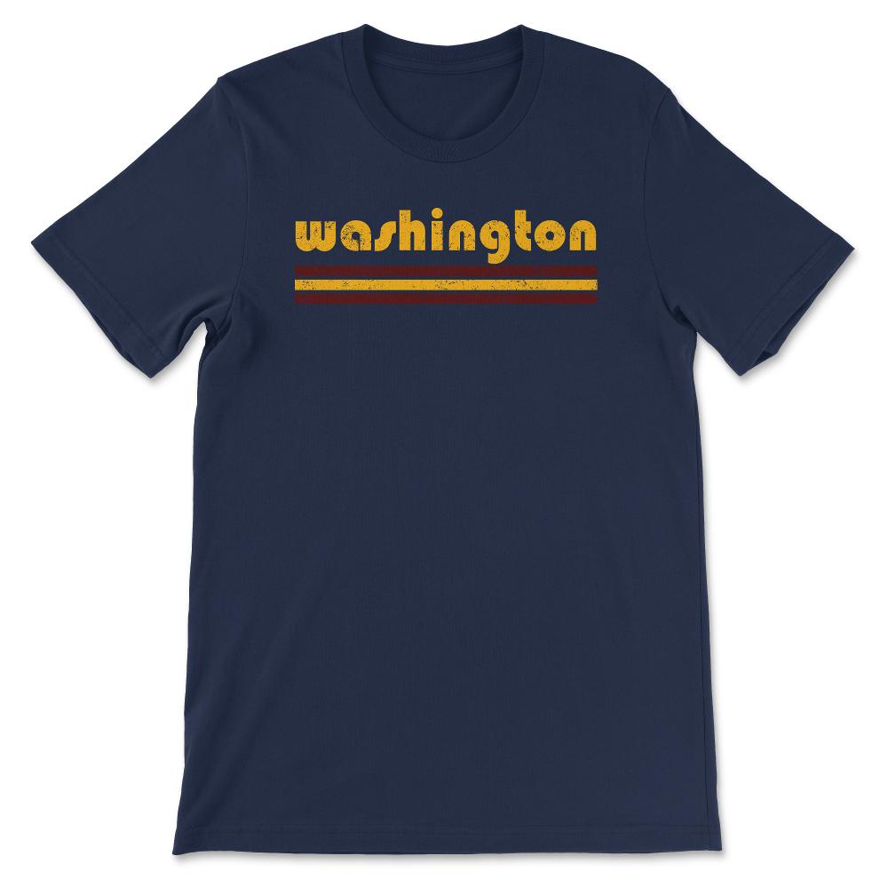Vintage Washington DC Retro Three Stripe Weathered - Unisex T-Shirt - Navy
