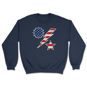 75th Ranger Regiment DUI US Flag Minimalistic Military Patriotic Gift - Unisex Sweatshirt - Navy