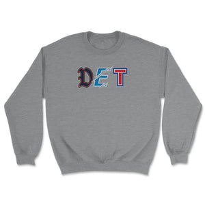 Detroit Michigan Sports Fan Three Letter City Abbreviation - Unisex Sweatshirt - Grey Heather