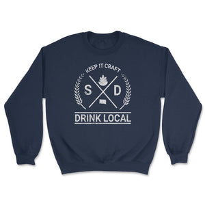 Drink Local South Dakota Vintage Craft Beer Brewing - Unisex Sweatshirt - Navy