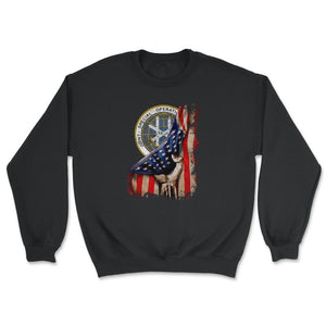 JSOC Patch Flag Pull Back Patriotic Special Operations - Unisex Sweatshirt - Black