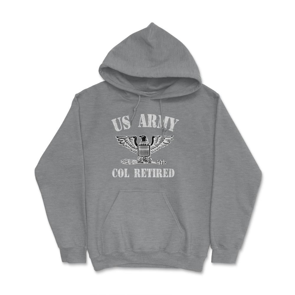 Retired Army Full Bird Colonel Military Veteran Retiree - Hoodie - Grey Heather