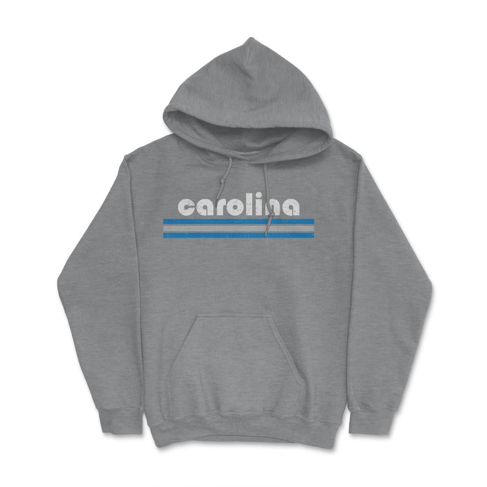 Vintage North Carolina Retro Three Stripe Weathered - Hoodie - Grey Heather