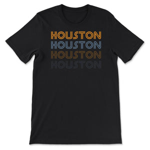 Houston Texas Soccer Retro Style Color Fade Futbol Club Fan - Unisex T-Shirt - Black