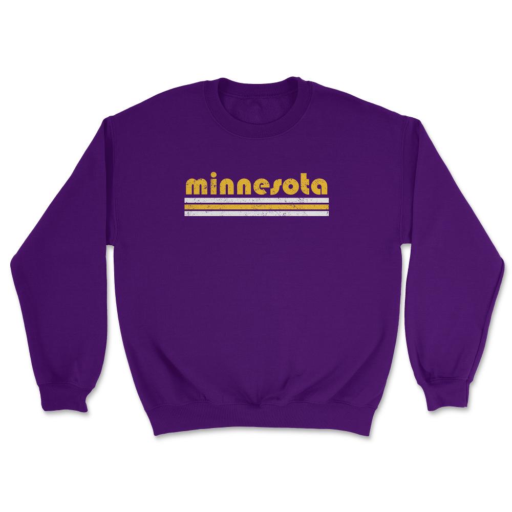 Vintage Minnesota Retro Three Stripe Weathered - Unisex Sweatshirt - Purple