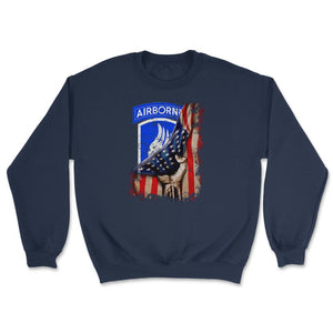 173rd Airborne Brigade US Flag Tear Airborne Paratrooper - Unisex Sweatshirt - Navy