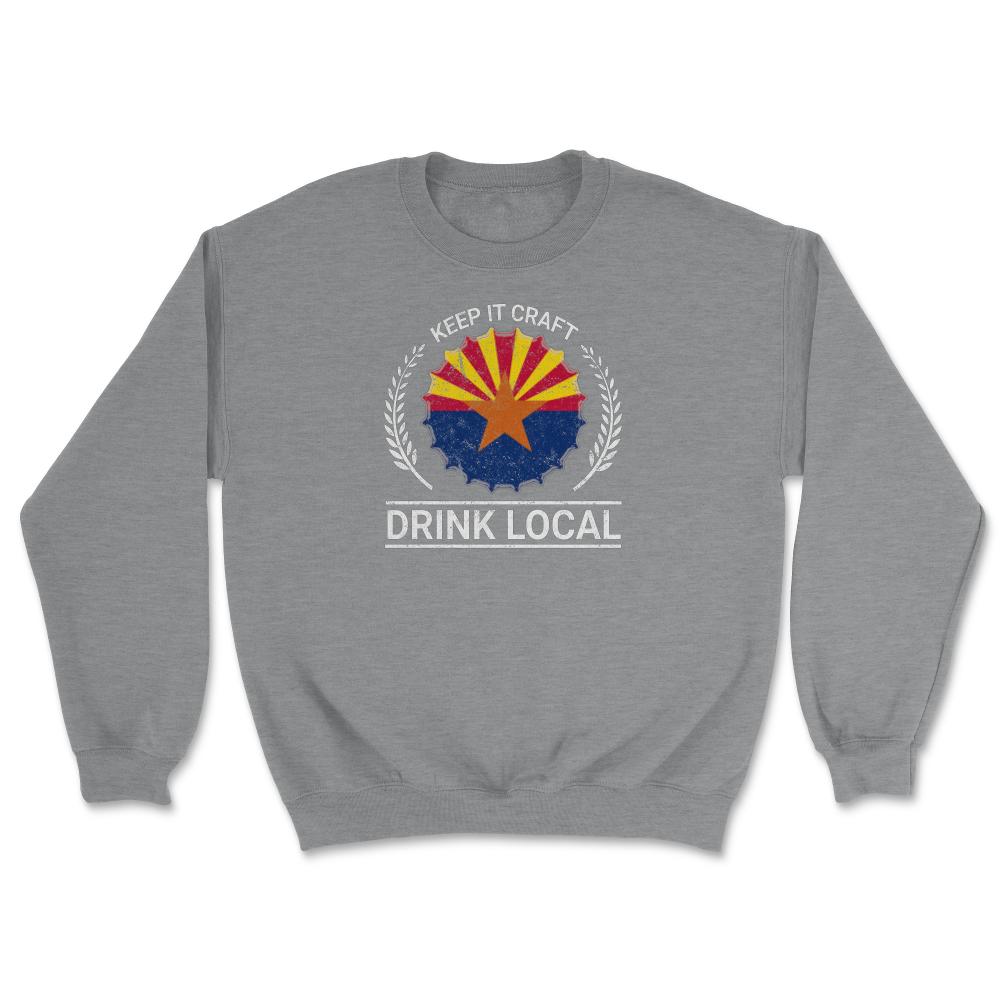 Drink Local Arizona Vintage Craft Beer Bottle Cap Brewing - Unisex Sweatshirt - Grey Heather