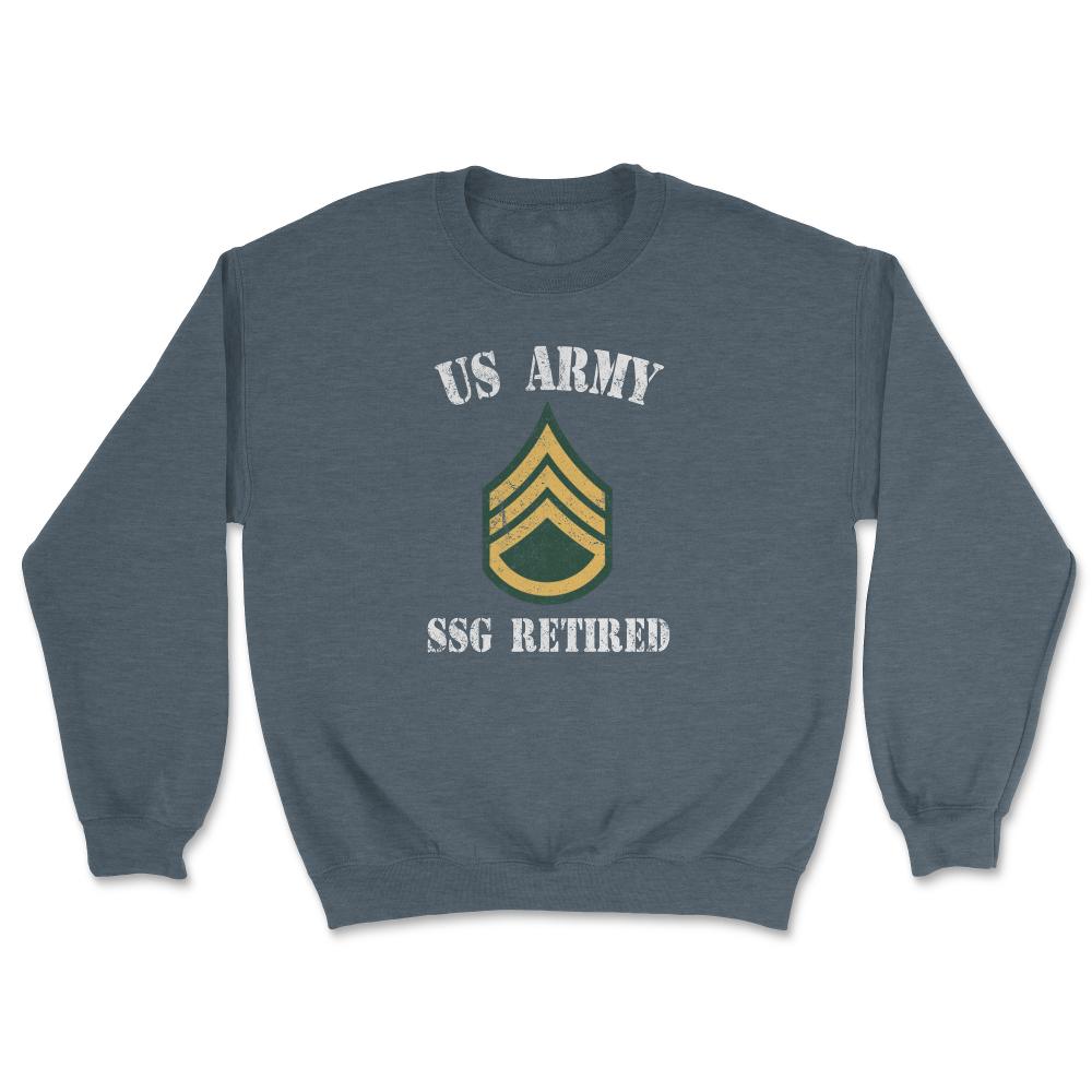 Retired Army Staff Sergeant Military Veteran Retiree E6 - Unisex Sweatshirt - Dark Grey Heather