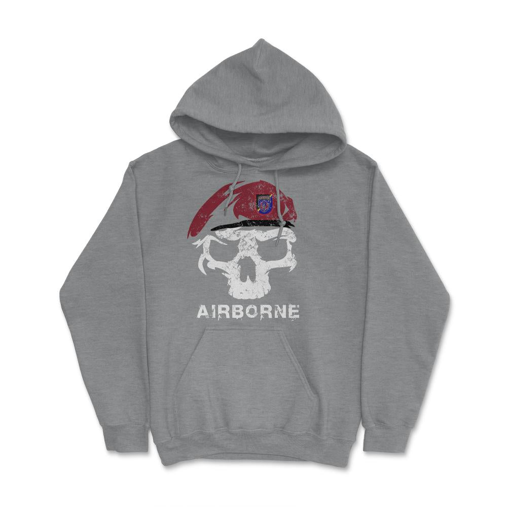 Vintage Army ARSOAC Skull Maroon Beret Special Operations Aviation - Hoodie - Grey Heather